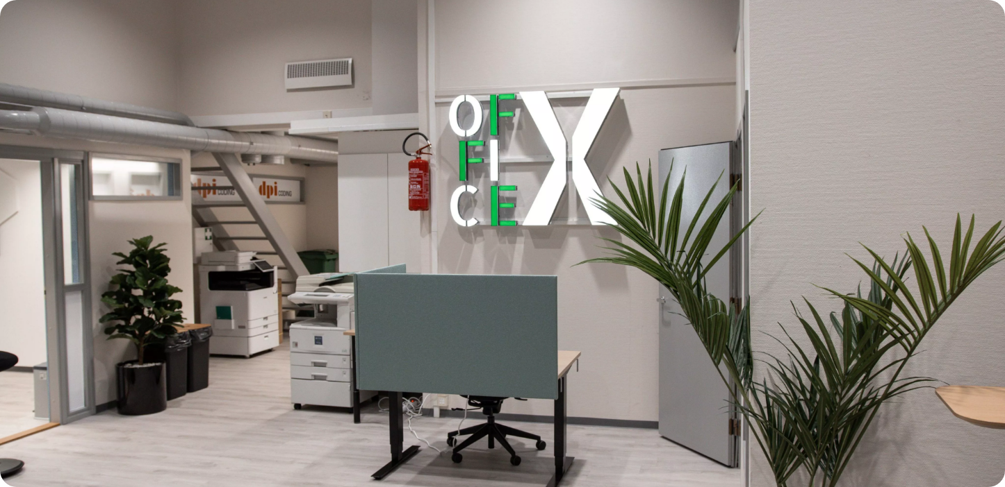 Office X Toimitilat Grafila Jyväskylä. Koti työllesi ilman häiriötekijöitä. Laadukas työtila ja kaikki tarittava -tarvitset vain läppärin!